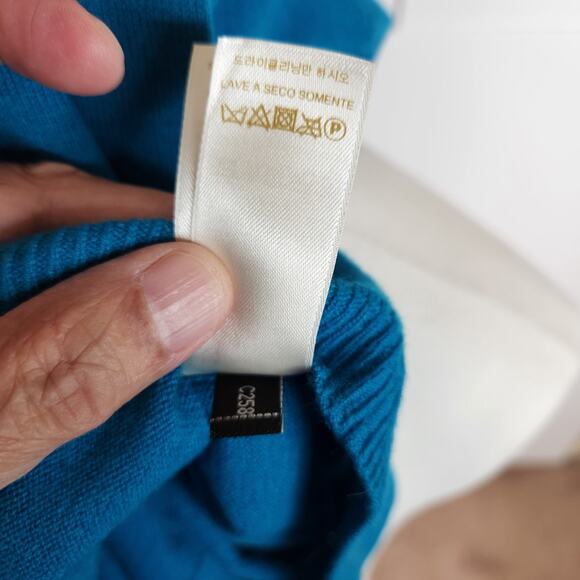 Kate Spade Arianna Sweater Womens Size Large Teal Wool Cashmere Blend 3/4 Sleeve - Picture 10 of 10